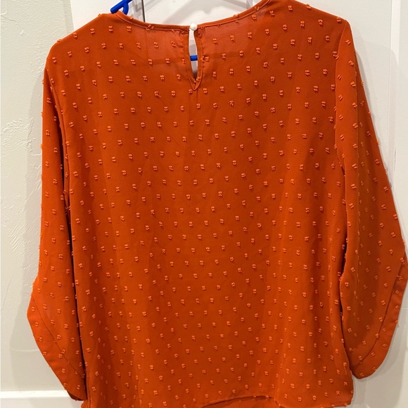 Women's Orange Polka Dot Top - Picture 4 of 6